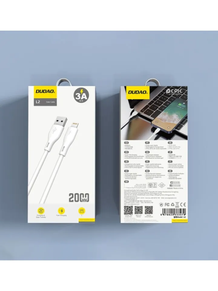 Wisam® Tablets, Konsolen & Elektronisches Spielzeug<Dudao USB/Lightning Kabel 3A 2m – Weiß
