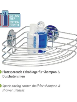 Wenko Badmöbel|Badezimmermöbel<Duschablage in Silber - (B)26,5 x (H)10,5 x (T)20 cm