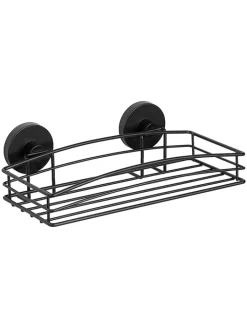 Wenko Badmöbel|Badezimmermöbel<Duschablage "Vacuum-Loc Bari" in Schwarz - (B)26 x (H)6,5 x (T)14 cm