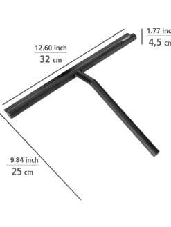 Wenko Putz- & Waschutensilien<Duschabzieher in Schwarz - (B)32 x (H)30 cm
