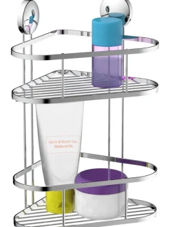 Schütte Badaccessoires<Dusch-Eckablage in Chrom - (B)22 x (H)34 x (T)18 cm