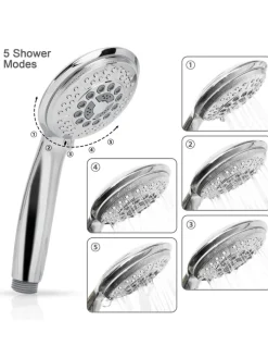 Intirilife Badarmaturen<Duschkopf Handbrause in Silber