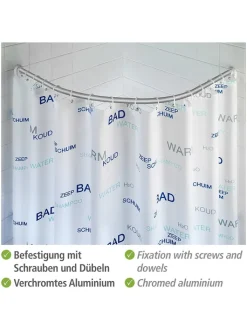 Wenko Badaccessoires<Duschvorhangstange in Silber - Ø 2,5 cm