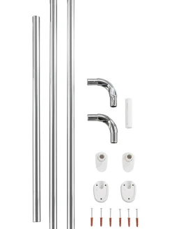 Wenko Badaccessoires<Duschvorhang-Winkelstange in Silber