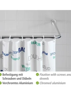Wenko Badaccessoires<Duschvorhang-Winkelstange in Silber