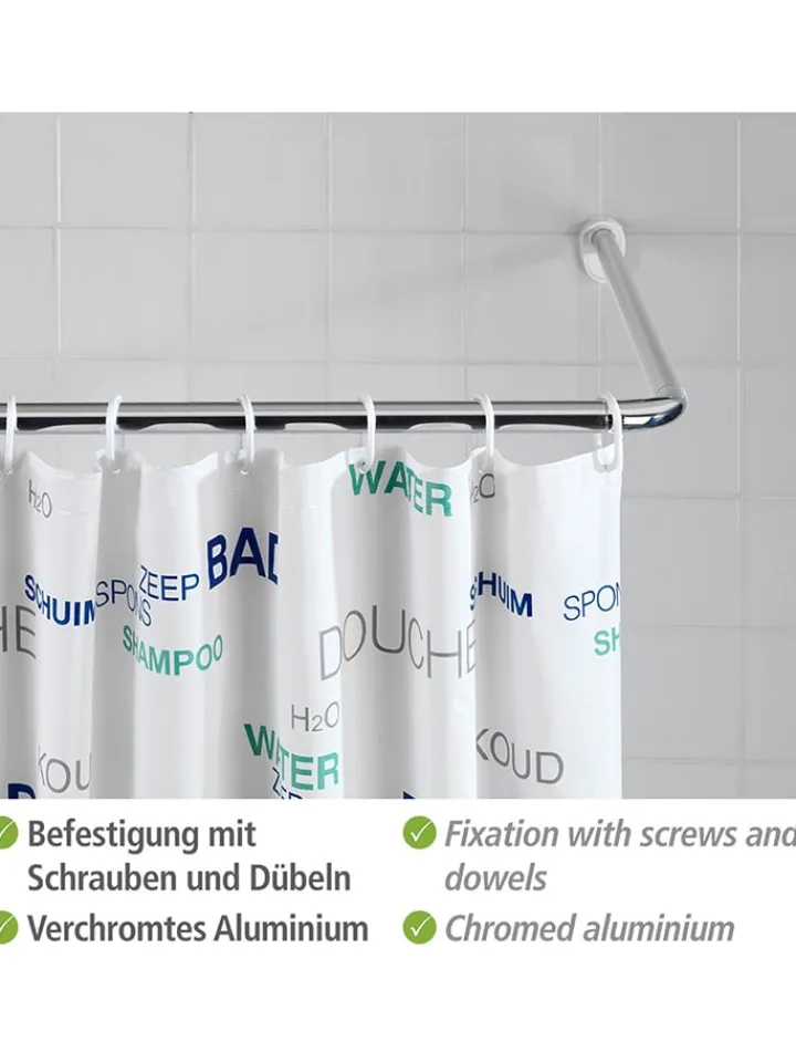 Wenko Badaccessoires<Duschvorhang-Winkelstange in Silber