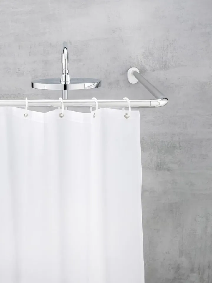 Wenko Badaccessoires<Duschvorhang-Winkelstange in Silber