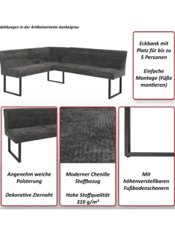 MCW Sitzmöbel<Eckbank -O81 210x159cm, Grün