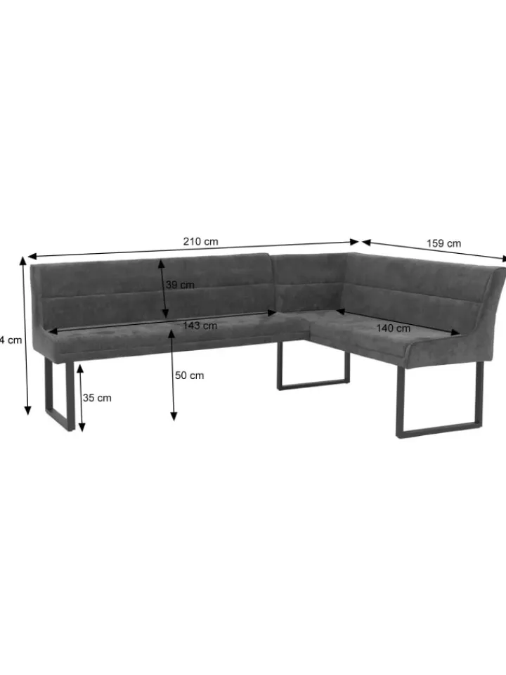 MCW Sitzmöbel<Eckbank -O81 210x159cm, Grün