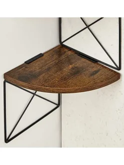Songmics Regale & Schränke<Eckenregal in Braun/ Schwarz - (B)20 x (H)127,5 x (T)20 cm