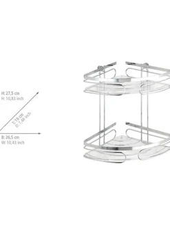 Wenko Badmöbel|Badezimmermöbel<Eckregal in Silber - (B)26,5 x (H)27,5 x (T)19 cm