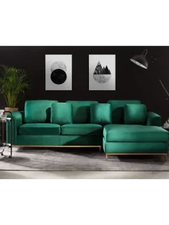 Beliani Sitzmöbel<Ecksofa OSLO in Grün - (W) 270 x (H) 64 x (L) 151 cm