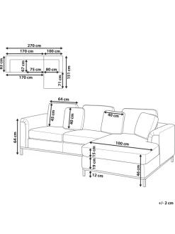 Beliani Sitzmöbel<Ecksofa OSLO in Grün - (W) 270 x (H) 64 x (L) 151 cm