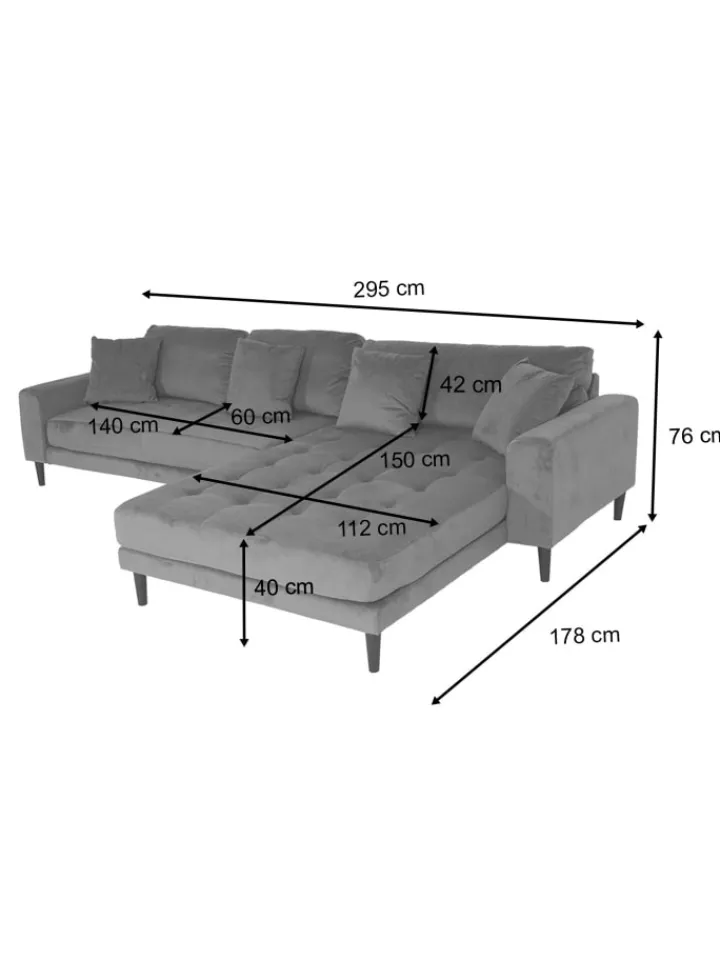 MCW Möbel-Sets<Ecksofa 3-Sitzer J54, Samt rost-rot