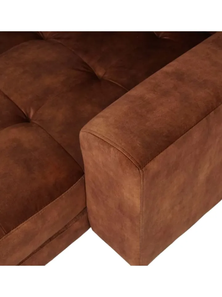 MCW Möbel-Sets<Ecksofa 3-Sitzer J54, Samt rost-rot