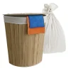 relaxdays Wäschekörbe & -Ständer<Eckwäschekorb in Natur - (B)36 x (H)60 x (T)36 cm