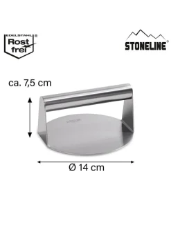 Stoneline Küchenelektronik|Grillen<Edelstahl-Burger-Smasher - Ø 14 cm