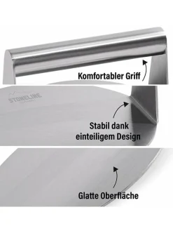 Stoneline Küchenelektronik|Grillen<Edelstahl-Burger-Smasher - Ø 14 cm