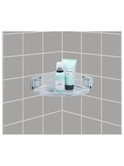 Wenko Badmöbel|Badezimmermöbel<Edelstahl-Eckablage "Quadro" - (B)28 x (H)8,5 x (T)19,5 cm