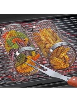 Küchenprofi Küchenelektronik|Grillen<Edelstahl-Grillkorb "Rondo BBQ" - (H)20,5 x Ø 9,5 cm