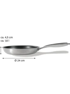 Stoneline Kochgeschirr<Edelstahlpfanne Bratpfanne | ohne Deckel in Silber