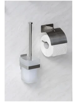 Wenko Badaccessoires<Edelstahl-Toilettenpapierhalter "Genova" - (B)14 x (H)11,4 x (T)6,2 cm