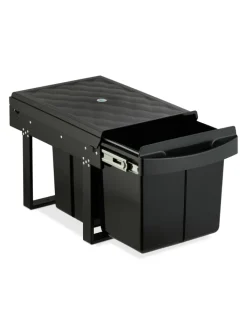 relaxdays Mülleimer<Einbaumülleimer in Schwarz - 1x 15 l + 2x 8 l
