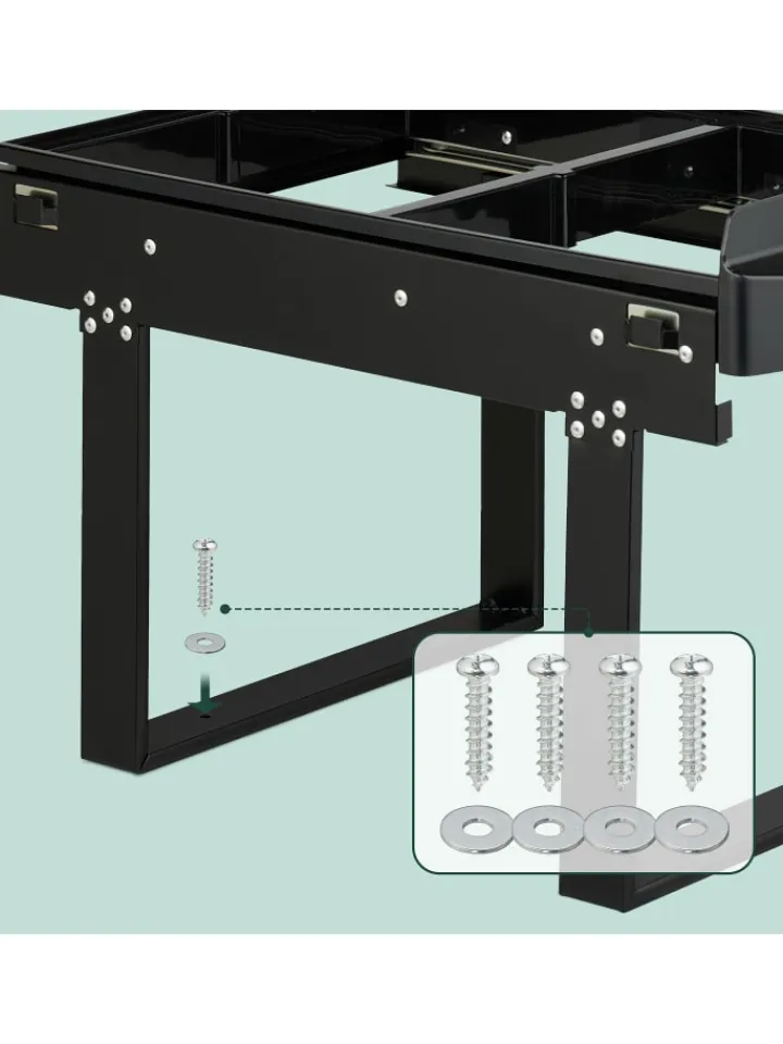 relaxdays Mülleimer<Einbaumülleimer in Schwarz - 1x 15 l + 2x 8 l