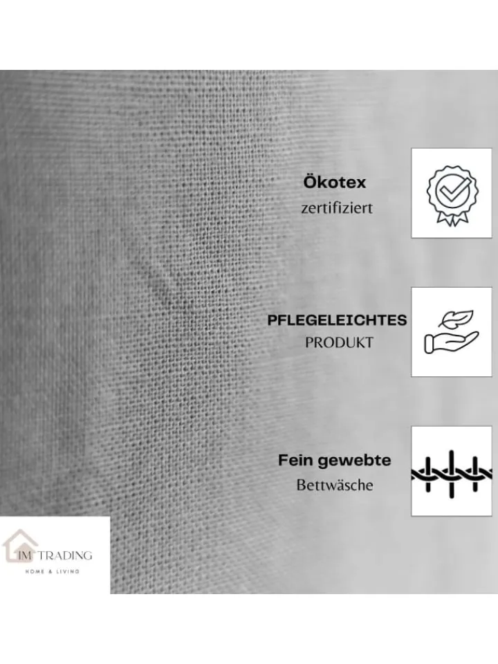 COFI 1453 Bettwäsche & Bettwaren<Einfarbige Bettwäsche 100% Baumwolle in Anthrazit