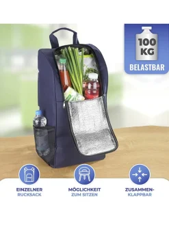 Wenko Einkaufstaschen & -Trolleys<Einkaufstrolley in Dunkelblau - (B)58 x (H)103 x (T)39 cm