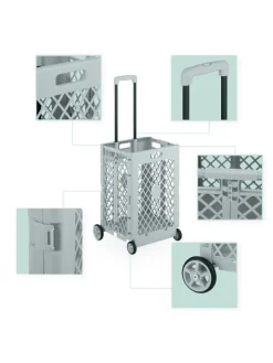 relaxdays Einkaufstaschen & -Trolleys<Einkaufstrolley in Grau