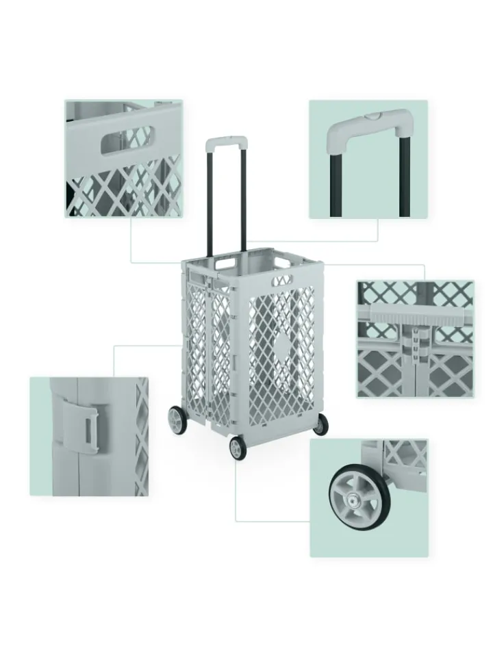 relaxdays Einkaufstaschen & -Trolleys<Einkaufstrolley in Grau
