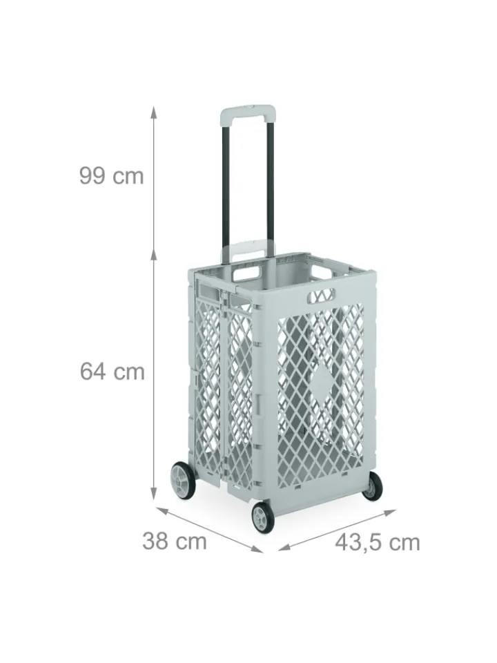 relaxdays Einkaufstaschen & -Trolleys<Einkaufstrolley in Grau