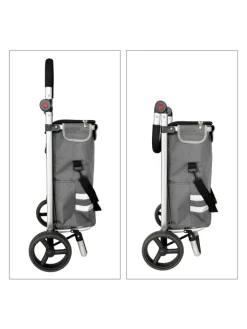 relaxdays Einkaufstaschen & -Trolleys<Einkaufstrolley in Grau - 45 l