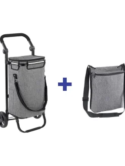 Wenko Weitere Haushaltshelfer<Einkaufstrolley in Grau - (B)45 x (H)95 x (T)28 cm