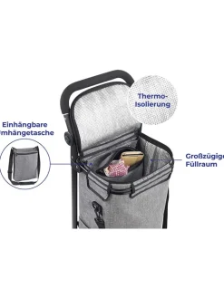 Wenko Weitere Haushaltshelfer<Einkaufstrolley in Grau - (B)45 x (H)95 x (T)28 cm