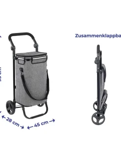 Wenko Weitere Haushaltshelfer<Einkaufstrolley in Grau - (B)45 x (H)95 x (T)28 cm