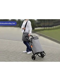 Wenko Weitere Haushaltshelfer<Einkaufstrolley in Grau - (B)45 x (H)95 x (T)28 cm