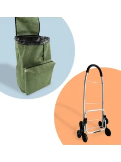 relaxdays Einkaufstaschen & -Trolleys<Einkaufstrolley in Grün - 45 l