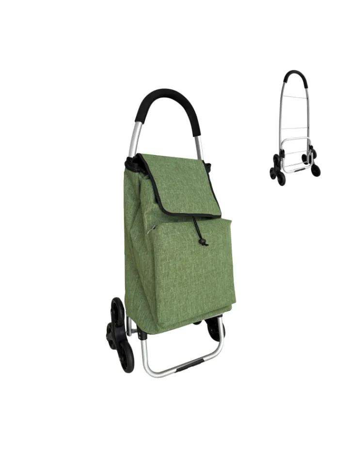 relaxdays Einkaufstaschen & -Trolleys<Einkaufstrolley in Grün - 45 l