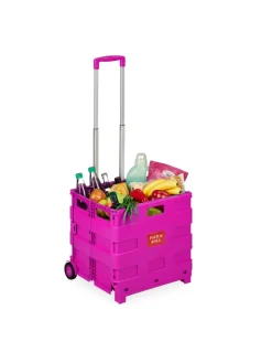 relaxdays Einkaufstaschen & -Trolleys<Einkaufstrolley in Pink