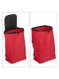 relaxdays Einkaufstaschen & -Trolleys<Einkaufstrolley in Rot - (B)40x (H)91 x (T)30 cm