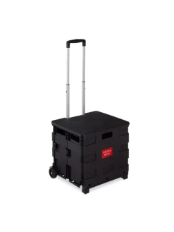 relaxdays Einkaufstaschen & -Trolleys<Einkaufstrolley in Schwarz - Tragkraft: 35 kg