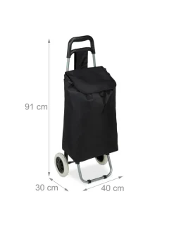 relaxdays Einkaufstaschen & -Trolleys<Einkaufstrolley in Schwarz