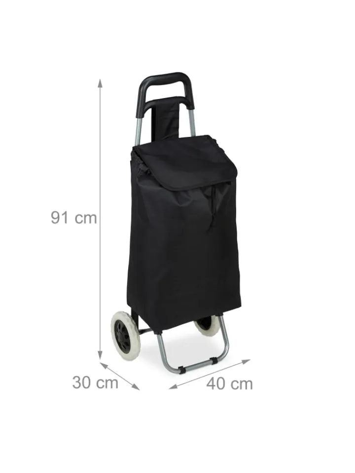 relaxdays Einkaufstaschen & -Trolleys<Einkaufstrolley in Schwarz
