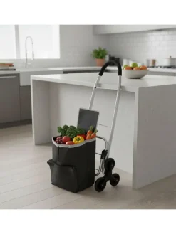 relaxdays Einkaufstaschen & -Trolleys<Einkaufstrolley in Schwarz - 45 l