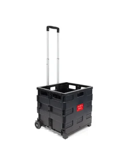 relaxdays Einkaufstaschen & -Trolleys<Einkaufstrolley in Schwarz - (B)42 x (H)100 x (T)37 cm