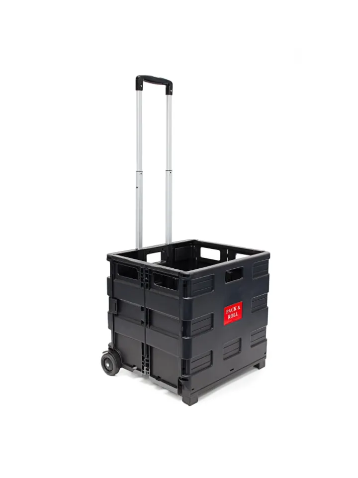 relaxdays Einkaufstaschen & -Trolleys<Einkaufstrolley in Schwarz - (B)42 x (H)100 x (T)37 cm