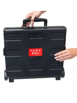 relaxdays Einkaufstaschen & -Trolleys<Einkaufstrolley in Schwarz - (B)42 x (H)100 x (T)37 cm