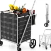 COSTWAY Einkaufstaschen & -Trolleys<Einkaufstrolley Klappbar in Silber